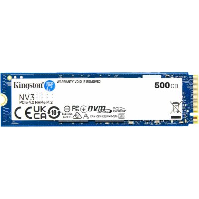 Накопитель SSD Kingston NV3, 500Gb, M.2 2280, PCIe 4.0 x4, NVMe, R/W 5000/3000