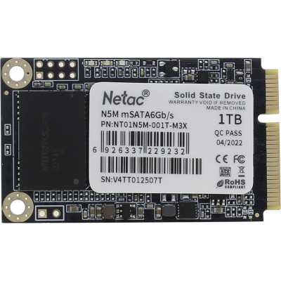 Накопитель SSD Netac N5M, 1000Gb, mSATA, R/W 560/520