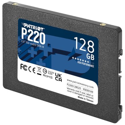 Накопитель SSD Patriot P220, 128Gb, SATA III, 2.5", R/W 550/480