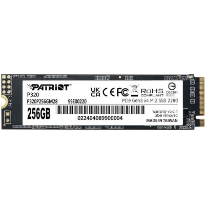 Накопитель SSD Patriot P320, 256Gb, PCIe 3.0 x4, M.2 2280, NVMe, R/W 2200/1200