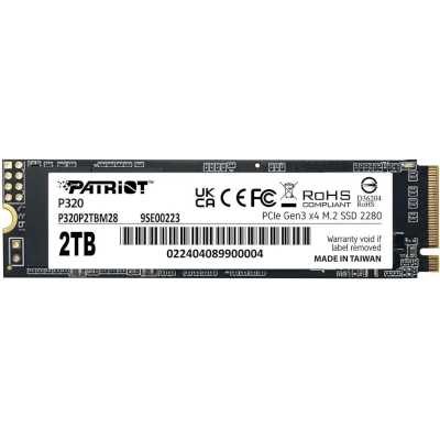 Накопитель SSD Patriot P320 2ТБ, M.2 2280, NVMe, R/W 3000MB/2200Mb/s