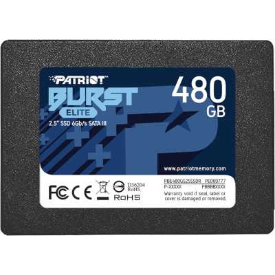 Накопитель SSD Patriot Burst Elite, 480Gb, SATA, 2.5", R/W 450/320