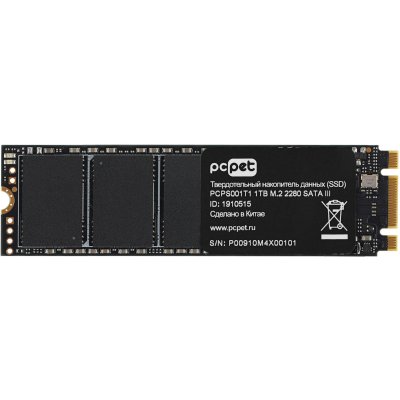 Накопитель SSD PC PET PCPS001T1, 1Tb, SATA, M.2 2280, R/W 500/450