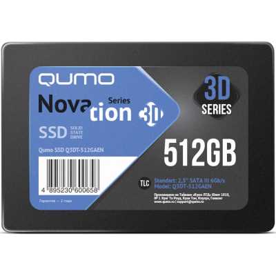 Накопитель SSD QUMO Novation 3D, 512Gb, SATA III, 2.5", R/W 560/540