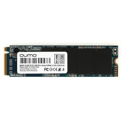 Накопитель SSD QUMO Novation, 512Gb, PCIe 3.0 x4, M.2 2280, NVMe, R/W 2500/1900