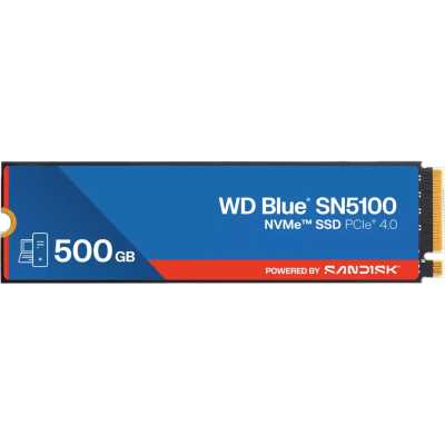 Накопитель SSD 500GB WD Blue SN5100, NVMe, M.2 2280, PCI-E 4x4 R/W - 5600/6600 Mb/s