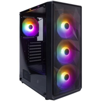 Корпус 1STPLAYER FD3-BK-4F1 FD3 Black / ATX / 4x120mm LED fans inc