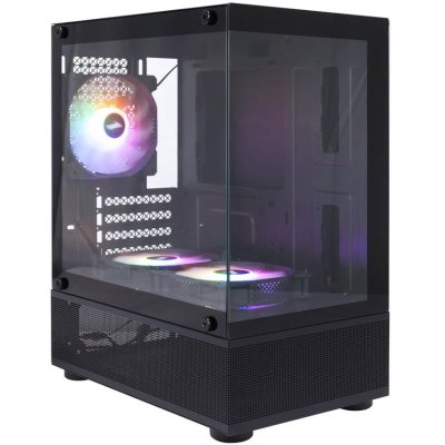 Компьютерный корпус 1STPLAYER MIKU Mi2-A черный mATX 3x120мм LED fans Mi2-A-BK-2F1R-1F1