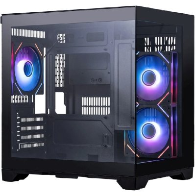 Корпус 1STPLAYER MEGAVIEW MV5-TP ARGB Black без БП боковая и фронтальная панель из закалённого стекла 2*USB 3.0 MV5-TP-BK-2FC7R-1FC7