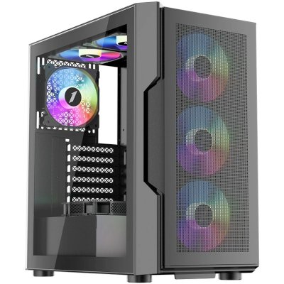 Компьютерный корпус 1STPLAYER TRILOBITE T7-P черный ATX 4x120мм LED fans T7-P-BK-4F1