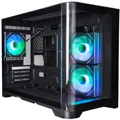 Корпус 1STPLAYER UVIEW UV6 ARGB черный mATX / UV6-BK-2FC7R-1FC7
