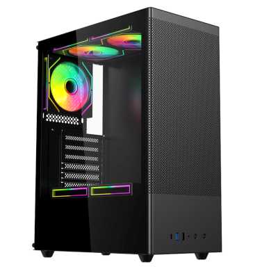 Корпус для ПК ACD AH-SI2G0-000 Citadel 108B ATX, Type-C + 2XUSB ports + HD audio combo, Mesh, TG, Black