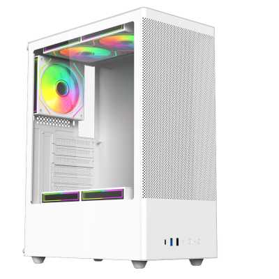 Компьютерный корпус ACD Citadel 108W ATX, Type-C + 2XUSB ports + HD audio combo, Mesh, TG, белый