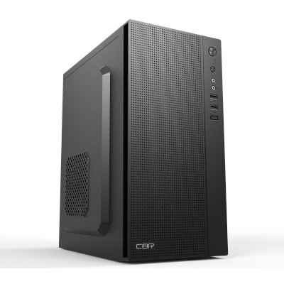 Компьютерный корпус CBR PCC-MATX-MX08-WPSU mATX Minitower MX08, без БП, 2*USB 2.0, HD Audio+Mic, черный