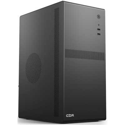 Корпуса CBR 11108737 — Корпус mATX Minitower V201, без БП, 2*USB 2.0, HD Audio+Mic, Black [PCC-MATX-V201-WPSU