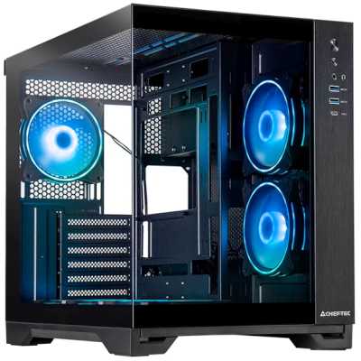 Компьютерный корпус Chieftec Visio черный без БП ATX 2x80мм 4x120мм 2x140мм 1xUSB 2.0 2xUSB 3.0 audio bott PSU