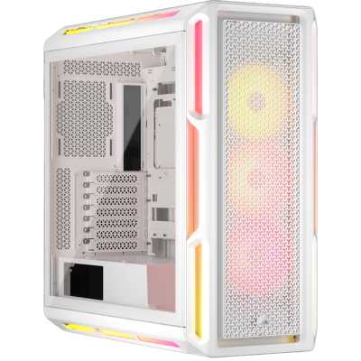 Компьютерный корпус без блока питания Case Corsair iCUE LINK 5000T LX RGB, Midi-Tower, TG, 3x120мм RGB, 4xUSB-A 3.2, 1xUSB 3.2 Type-C, E-ATX, ATX, mATX, mITX White