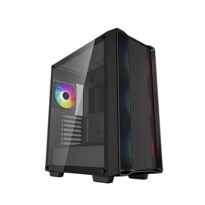 Компьютерный корпус Deepcool CC560 ARGb V2 без БП, боковое окно (закаленное стекло), 3x120мм ARGb LED вентилятор спереди и 1x120мм ARGb LED вентилятор сзади, черный, ATX