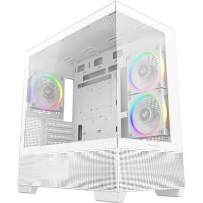 Компьютерный корпус Deepcool CG380 3F WH без БП, боковое окно (панорама), 3x120мм ARGB PWM вентилятора, белый, mATX