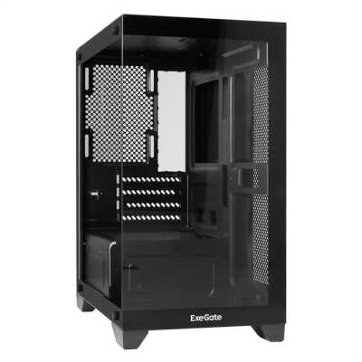 Компьютерный корпус Minitower ExeGate i3 SEA LE-NPX850 (mATX, БП 850NPX, 1хUSB+1хUSB 3.0, HD аудио, черный, передняя и боковая панели - закаленное стекло)