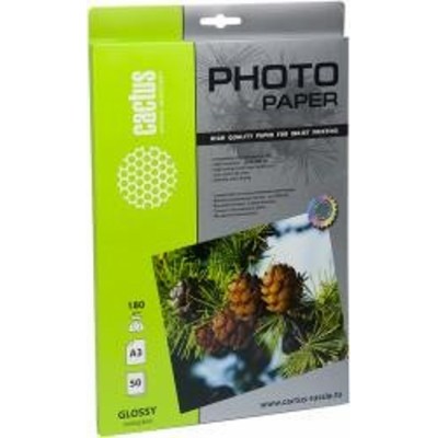 Фотобумага Cactus CS-GA318050 A3/180г/м2/50л./белый глянцевое для струйной печати
