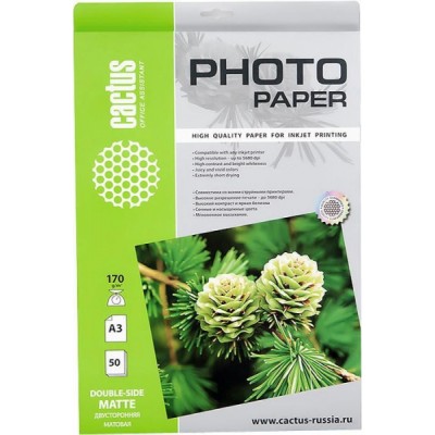 Фотобумага Cactus CS-MA317050DS A3/170г/м2/50л./белый матовое/матовое для струйной печати