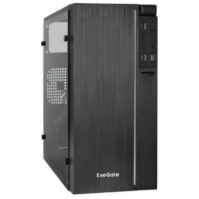 Компьютерный корпус Minitower ExeGate EX283754RUS mEVO-9301-RGb (mATX, без БП, с окном, 2хUSB+1хUSB 3.0, HD аудио, черный с RGb подсветкой)