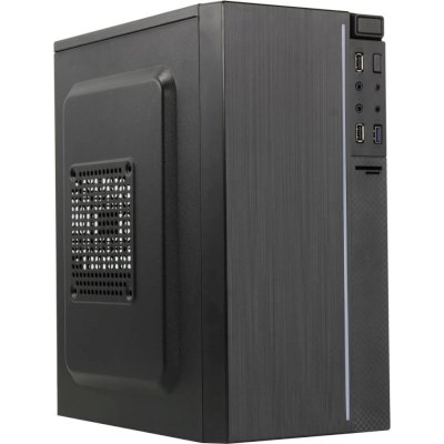 Компьютерный корпус Minitower ExeGate mEVO-9302-RGb (mATX, без БП, 2хUSB+1хUSB 3.0, HD аудио, черный с RGb подсветкой)