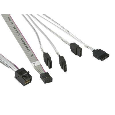 Кабель SuperMicro CBL-SAST-0631 cross-over HDmSAS to 4xSATA 55cm