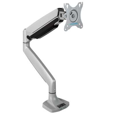 Кронштейн Kromax OFFICE-21 серебристый, 6 шт/уп. Кр. алюм. настол. для мон. 17"-45", max 15 кг, 6 ст св., нак. ±90°, пов. 360°, max VESA 100x100 мм.