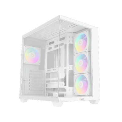 Корпус ПК без блока питания Case Ocypus Gamma C74 WH ARGB, Midi-Tower, TG, 4x120mm ARGB, 2xUSB-A 3.0 + 1xUSB-C 3.1, ATX, mATX, mITX White