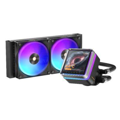 Система жидкостного охлаждения Water Cooling System Ocypus Sigma L24 EX BK ARGB (290W, 240mm, LED, Black, ARGB/ Fans: 2x120mm, 36dBA, 88CFM, 2400RPM/ Pump height 99mm, 27dBA, 3100RPM, Rad thickness 27mm/ S: 1851, 1700, 1200, 115X, AM5, AM4)