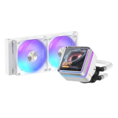 Система жидкостного охлаждения Water Cooling System Ocypus Sigma L24 EX WH ARGB (290W, 240mm, LED, White, ARGB/ Fans: 2x120mm, 36dBA, 88CFM, 2400RPM/ Pump height 99mm, 27dBA, 3100RPM, Rad thickness 27mm/ S: 1851, 1700, 1200, 115X, AM5, AM4)