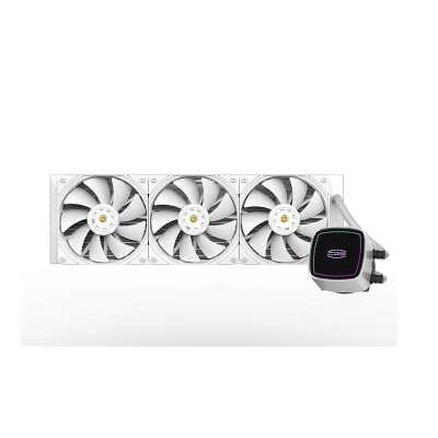Система охлаждения Water Cooling System PCCooler DE360 WH (310W, 360mm, White, ARGB Pump/ Fans: 3x120mm, 71.86CFM, 33.8dBA, 1850RPM/ Pump height 55mm, 28dBA, 3200RPM, Rad thickness 27mm/ S: 1851, 1700, 1200, 20XX, 115X, AM5, AM4)