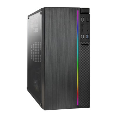 Компьютерный корпус Minitower ExeGate mEVO-9301-EVO800 (mATX, БП EVO800RGb с вент. 12см, с окном, 2хUSB+1хUSB 3.0, HD аудио, черный, с RGb подсветкой)
