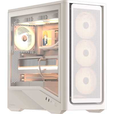 Компьютерный корпус Formula V Line Air Power G9 DUO PA White, ATX, TYPE-C*1, USB3.0*2, MESH/GLASS FRONT PANEL, FRONT 3x PERFORMANCE ARGB, REAR 1x PERFORMANCE ARGB