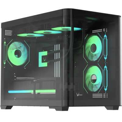 Компьютерный корпус AeroCool/Formula Crystal U2M Floe черный без БП mATX 1xUSB 3.0 1xUSB3.1 audio bott PSU