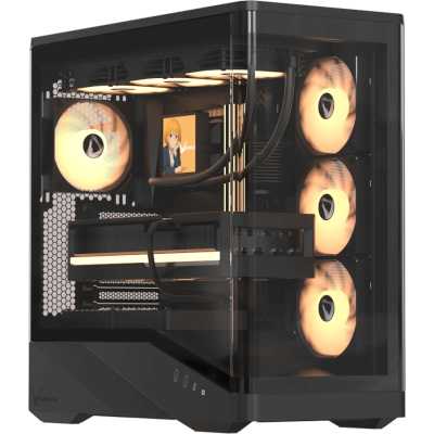 Компьютерный корпус Formula V Line Crystal U9 PA Black, ATX, TYPE-C*1, USB3.0*2, Curved Glass, SIDE 3x PERFORMANCE ARGB, REAR 1x PERFORMANCE ARGB