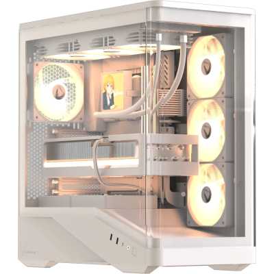 Компьютерный корпус Formula V Line Crystal U9 PA White, ATX, TYPE-C*1, USB3.0*2, Curved Glass, SIDE 3x PERFORMANCE ARGB, REAR 1x PERFORMANCE ARGB