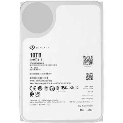 Жесткий диск HDD Seagate SAS 10Tb Exos X16 12Gb/s 7200 rpm 256Mb 1 year warranty (replacement ST10000NM013G, ST10000NM018B, MG09SCA10TE, MG10SDA10TE)