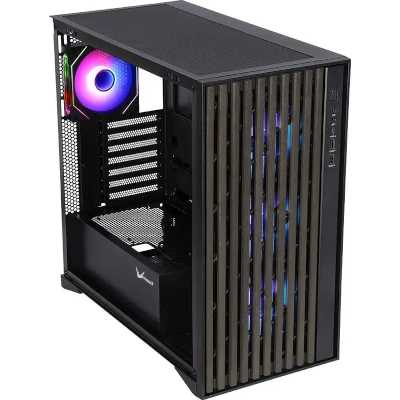 Корпус Formula V Line TimberLine T0 Black, ATX, wood+plastic front, TYPE-C*1, USB3.0*2, FRONT 3x120мм FRGB, REAR 1x120мм FRGB