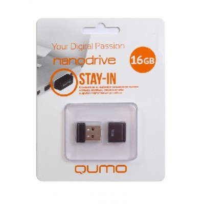 Флешка USB QUMO 16Gb, NANO QM16GUD-NANO-B черный