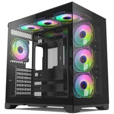 Компьютерный корпус Forza FZ-G42A Seaview TG ATX Case, black, w/o psu, Tempered glass front panel, 1x3,5", 3x2,5",USB3.