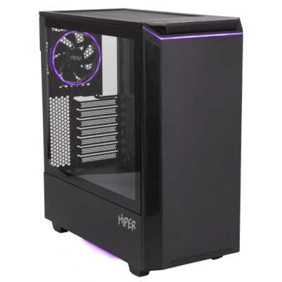 Компьютерный корпус Hiper PB81 черный без БП ATX 3x120мм 2xUSB2.0 2xUSB3.0 audio bott PSU
