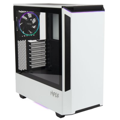 Компьютерный корпус Hiper PW81 белый без БП ATX 3x120мм 2xUSB2.0 2xUSB3.0 audio bott PSU