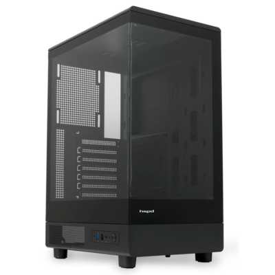 Компьютерный корпус без блока питания HSPD F510, Panoramic Mid Tower, черный, TG, 0.5 SPCC, no fans ATX, mATX, mITX 180/280/160мм 1x2.5", 1x3.5", 7xPCI 1xUSB-A 3.0, 1xUSB-A 1.0 356x218x467мм