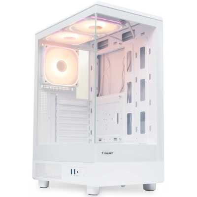 Компьютерный корпус HSPD F510, Panoramic Mid Tower, белый, TG, 0.5 SPCC, 3x120мм ARGB ATX, mATX, mITX 180/280/160мм 1x2.5", 1x3.5", 7xPCI 2xUSB-A 3.0 356x218x467мм