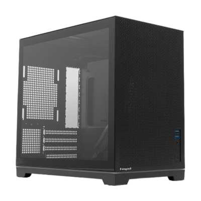 Компьютерный корпус без блока питания Case HSPD M211, Mesh Mini-tower, Black, TG, 0.7 SPCC, no fans,mATX, mITX, 175/330/150мм, 2x2.5", 1x3.5", 4xPCI, 2xUSB-A 3.0, ARGb strip, 336x211x350мм