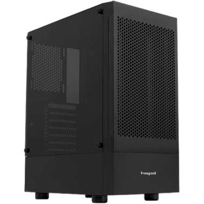 Компьютерный корпус без блока питания Case HSPD M540, Mesh Mid Tower, черный, TG, 0.45 SPCC, no fans, ATX, mATX, mITX, 160/300/150мм, 2x2.5", 2x3.5", 7xPCI, 1xUSB-A 3.0, 2xUSB-A 2.0, 365x216x405мм