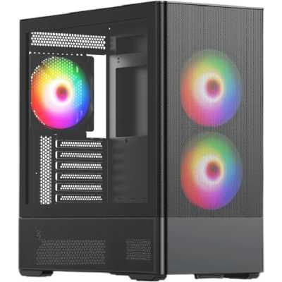 Компьютерный корпус без блока питания HSPD M712, Mesh Mid Tower, черный, TG, 0.6 SPCC, 3x140мм ARGb, E-ATX, ATX, mATX, mITX, 175/410/160мм, 2x2.5", 2x3.5", 7xPCI, 2xUSB-A 3.0, 476x225x455мм